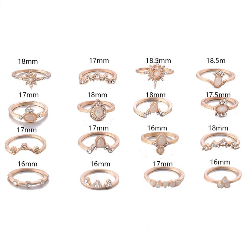 16-Piece Vintage Boho Ring Stack - Picture 4 of 5